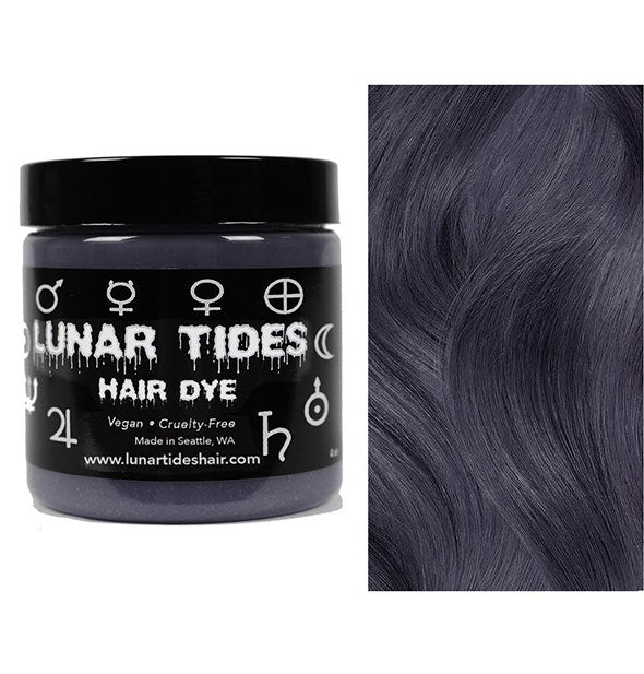 Lunar Tides Hair Dye pot shown in dark shade Slate Grey