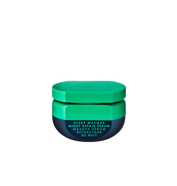 Two-tone green pot of R+Co Bleu Sleep Masque Night Repair Serum