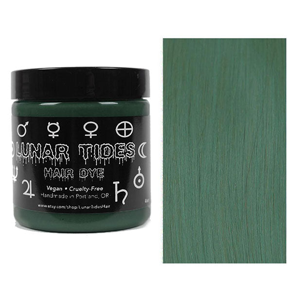 Lunar Tides Hair Dye pot shown in shade Smoky Green