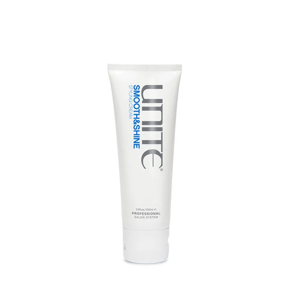 White 3.5 ounce bottle of Unite SMOOTH&Shine Styling Cream