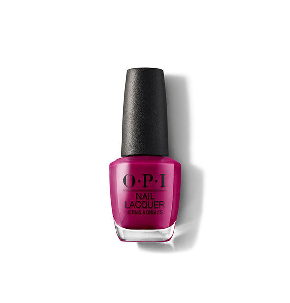 Bottle of OPI Nail Lacquer in a rich, raspberry shade