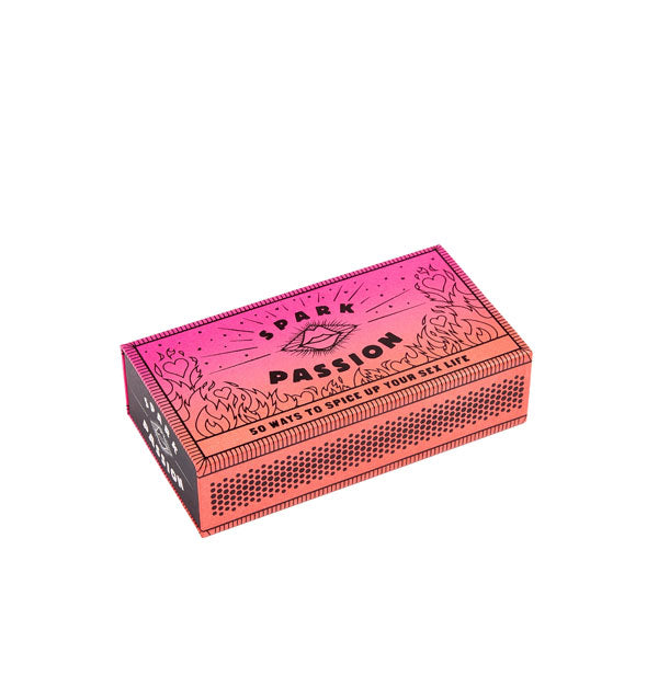Pink and orange Spark Passion box features a decorative flames and hearts design motif