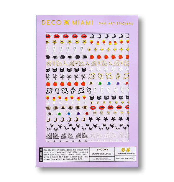 Pack of Deco Miami Nail Art Stickers with Halloween-themed designs