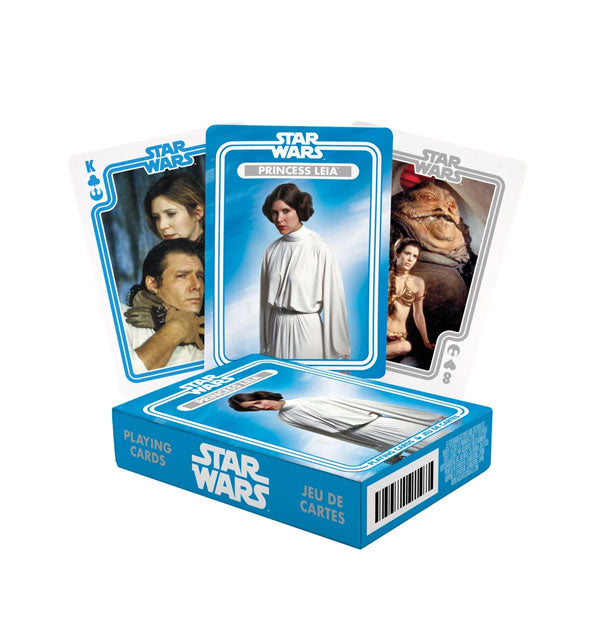 Box and samples of the Princess Leia Star Wars playing card deck