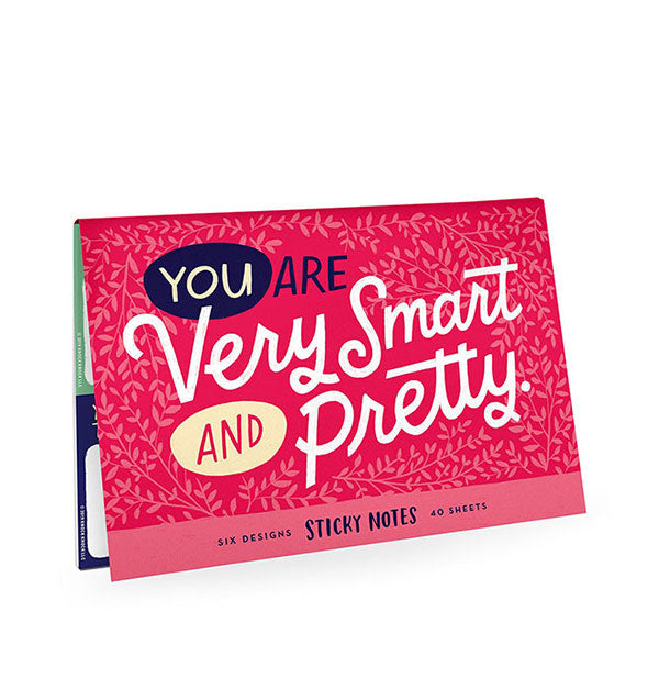 Partially open pack of You Are Very Smart and Pretty sticky notes