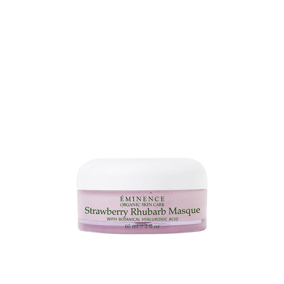 2 ounce pot of Eminence Organic Skin Care Strawberry Rhubarb Masque