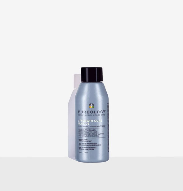 1.7 ounce bottle of Pureology Strength Cure Blonde Purple Shampoo
