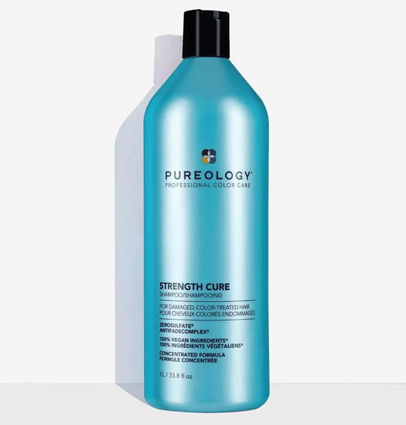 33.8 ounce bottle of Pureology Strength Cure Shampoo