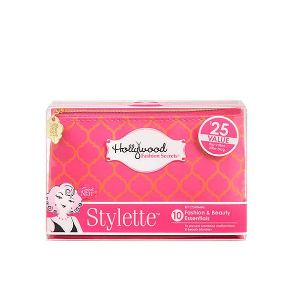 Pink and orange lattice print Stylette by Hollywood Fashion Secrets in packaging