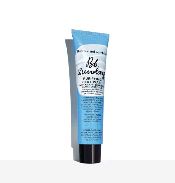 Blue 6 ounce bottle of Bumble and bumbleSunday Purifying Clay Wash