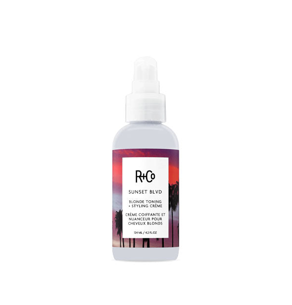 4.2 ounce bottle of R+Co Sunset Blvd Blonde Toning + Styling Crème