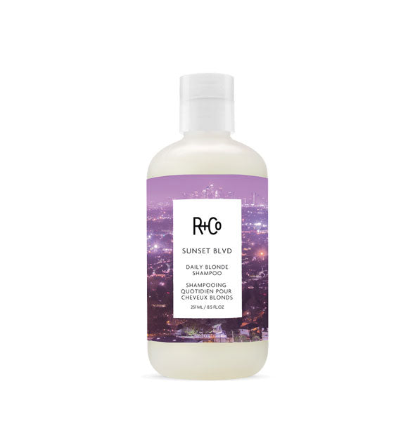 8.5 ounce bottle of R+Co Sunset Blvd Daily Blonde Shampoo