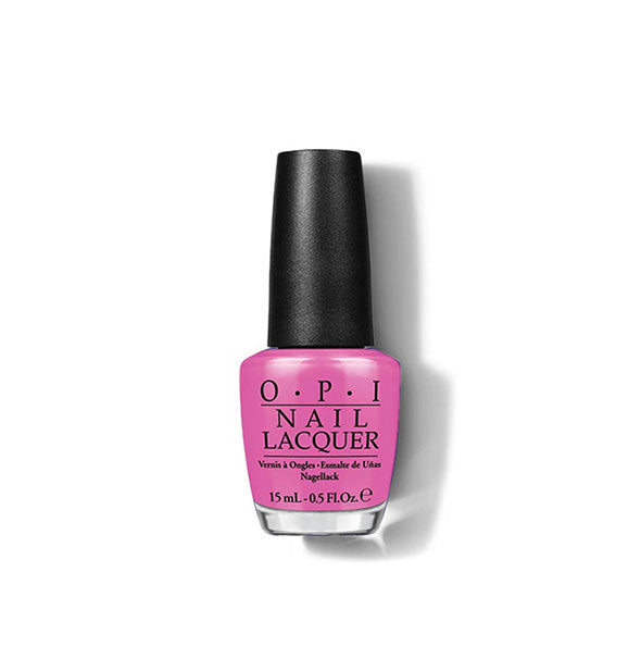 Bottle of OPI Nail Lacquer in a candy pink shade