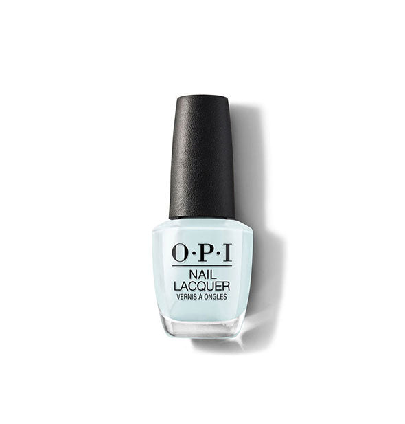 Bottle of OPI Nail Lacquer in a light, pastel blue shade