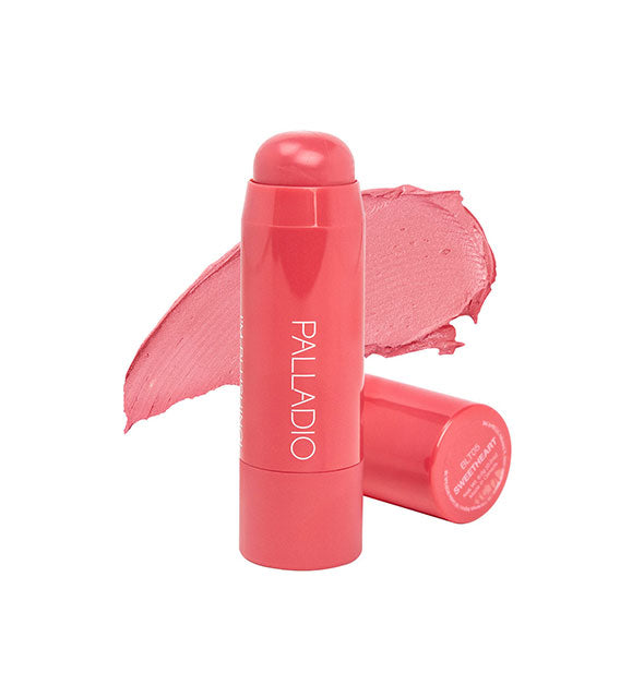 Palladio Cheek & Lip Tint in the shade Sweetheart with color swatch behind