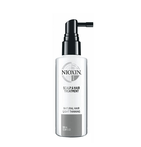 100 milliliter bottle of Nioxin 1 Scalp & Hair Treatment with black pump nozzle