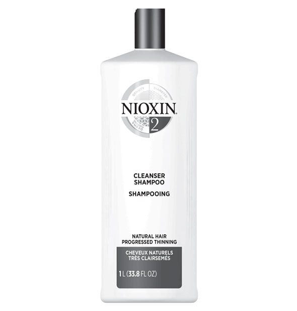 Nioxin - System 2 Cleanseris a volumizing shampoo that helps to remove follicle-clogging sebum and environmental residues from the scalp and hair as well as promoting thicker-looking hair for noticeably thinning, fine, natural hair types. 1 Liter