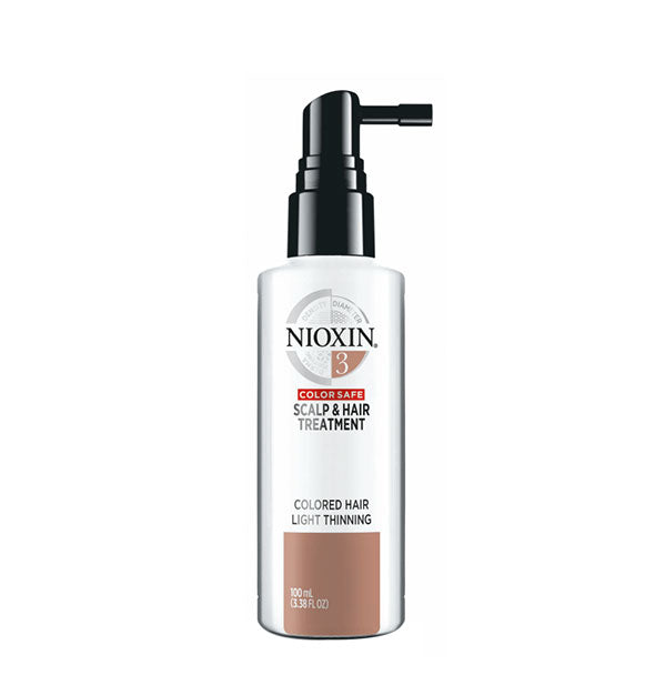 100 milliliter bottle of Nioxin 3 Scalp & HYair Treatment with black pump nozzle