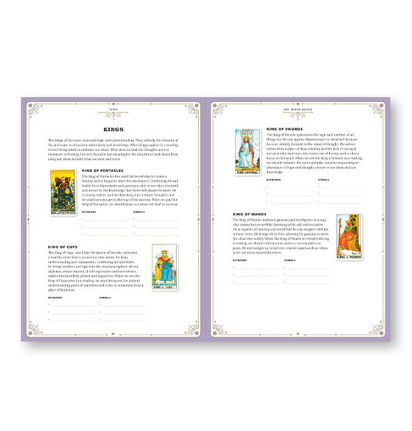 Page spread from Tarot features an illustrated section on Kings