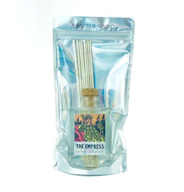 The Empress tarot card reed diffuser pack by Sow the Magic contains bottle and 8 reeds