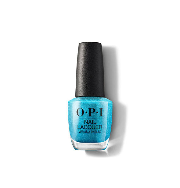 Bottle of shimmery blue-green OPI Nail Lacquer
