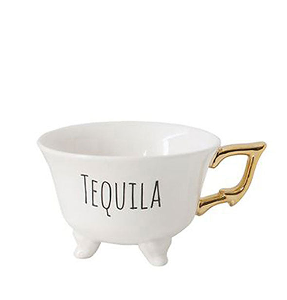 Tequila footed teacup with gold handle