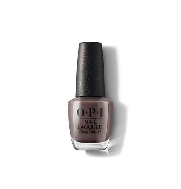 Bottle of OPI Nail Lacquer in a mocha-brown, earthy shade