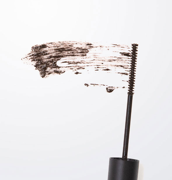 Brow gel wand applicator applies a sample smear of product