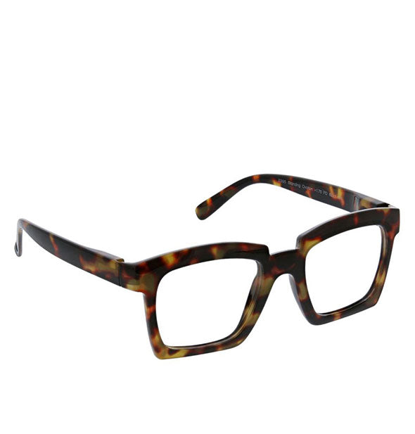 Angled view of Peepers Standing Ovation Readers in Tortoise.