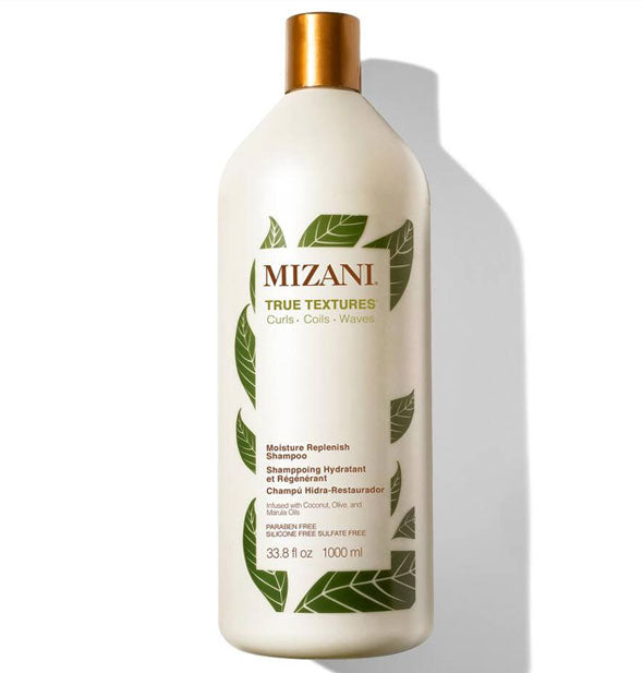 33.8 ounce bottle of Mizani True Textures Moisture Replenish Shampoo