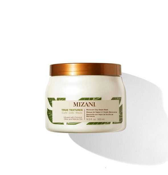 16.9 ounce tub of Mizani True Textures Moroccan Clay Steam Mask