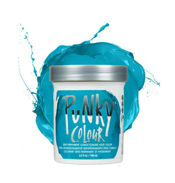 Turquoise Punky Colour hair dye container with color splotch