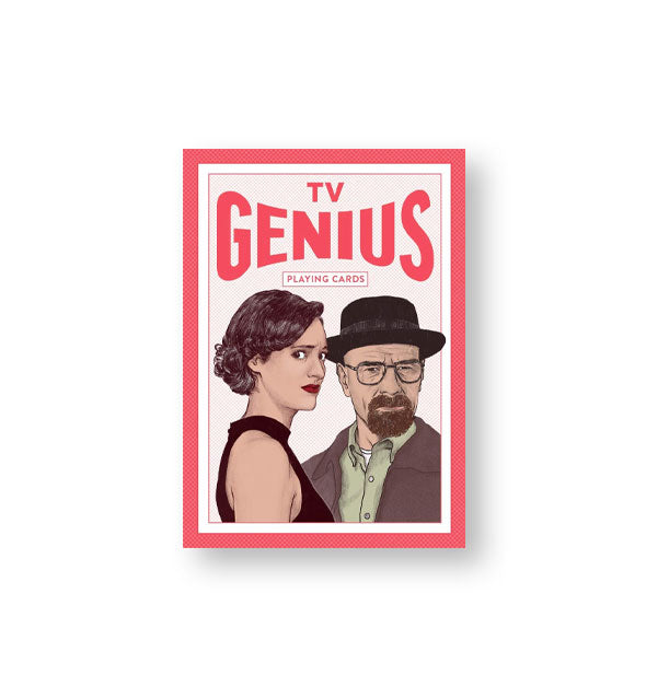 Pack of TV Genius Playing Cards features illustrated portraits of Mrs. Maisel and Walter White