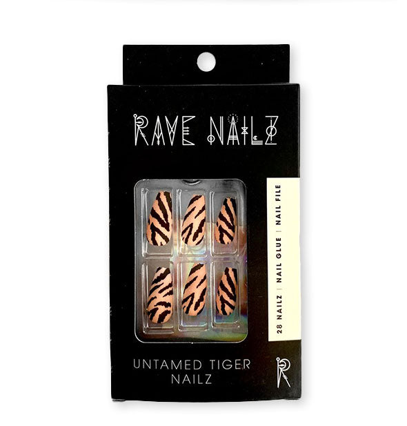 A Package of "Untamed Tiger" Press On Nailz by Rave Nailz