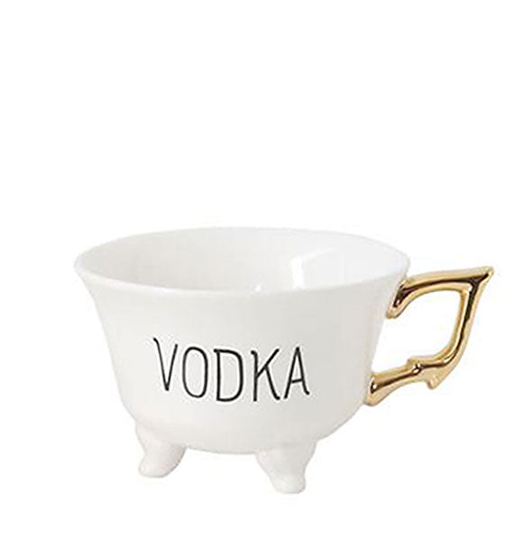 Vodka footed teacup with gold handle