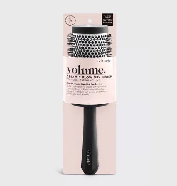 Volume Ceramic Blow Dry Brush by Kitsch in pink packaging