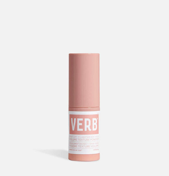 Small blush pink bottle of Verb Volume Texture Powder