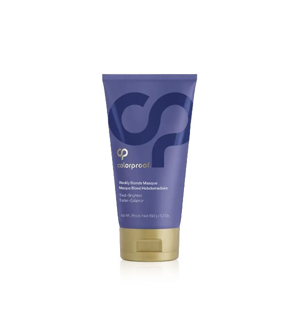 5.7 ounce purple bottle of ColorProof Weekly Blonde Masque with gold cap