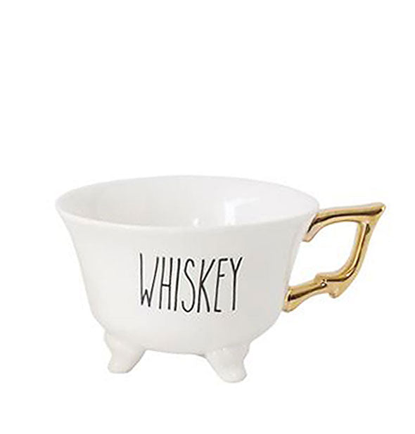 Whiskey footed teacup with gold handle