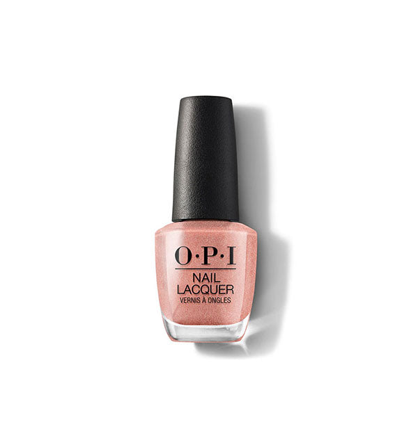 Bottle of OPI Nail Lacquer in a shimmery rose shade
